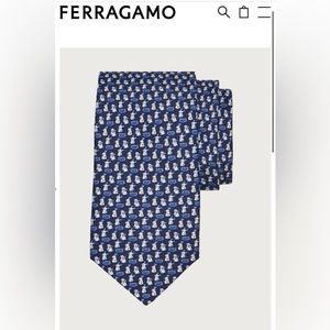 100% Authentic Ferragamo Rabbits Print Tie - NWT NIB